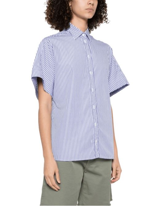 camicia donna righe cotone bianco/blu oceano FAY | NCWA2505660XBIU604